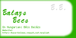 balazs becs business card