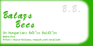 balazs becs business card